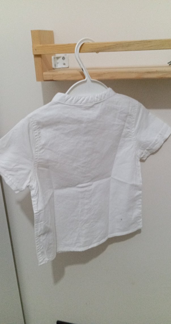 Erkek Çocuk Beyaz Kısa Kollu Pamuklu Gömlek - Görsel 3