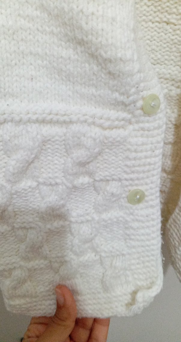 Kız Çocuk Beyaz Örgü Mini uzunHırka - Görsel 2