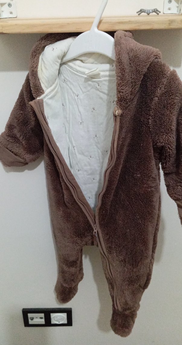 Kahverengi Kürklü Bebek Tulumu - Görsel 3