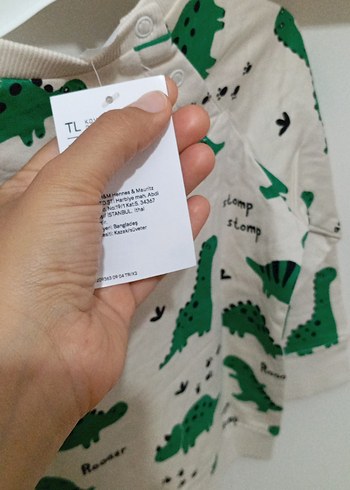 H&M Renkli Dinozor Desenli Erkek Sweatshirt