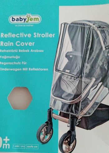 babyJem Reflektörlü Bebek Arabası Yağmurluğu Gri - Görsel 2