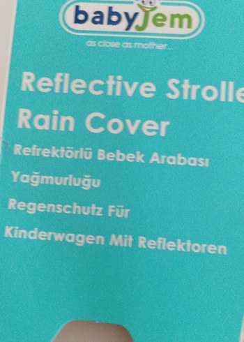 babyJem Reflektörlü Bebek Arabası Yağmurluğu Gri - Görsel 4