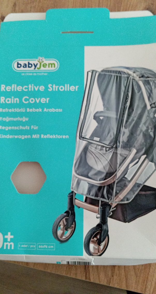babyJem Reflektörlü Bebek Arabası Yağmurluğu Gri - Görsel 2
