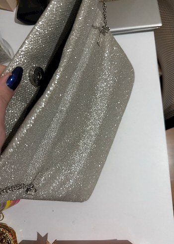 Gri Tokalı Kadın Clutch Çanta - Görsel 2