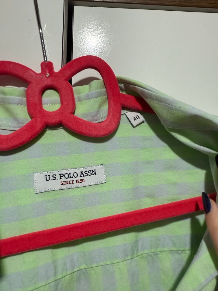 Yeşil Düğmeli Pamuklu Uzun Kollu Gömlek - Görsel 2