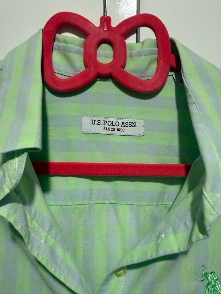 Yeşil Düğmeli Pamuklu Uzun Kollu Gömlek - Görsel 3