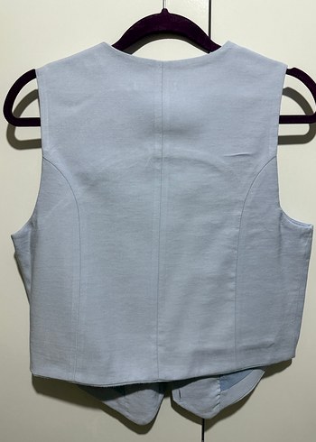 Düğmeli Keten Kadın Yelek - Görsel 2