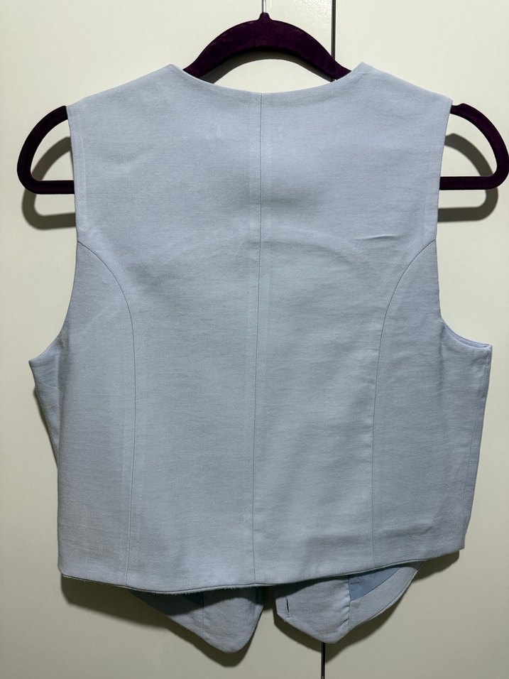 Düğmeli Keten Kadın Yelek - Görsel 2