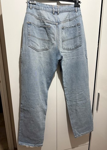 Mavi Yırtık Detaylı Salaş Kot Pantolon - Görsel 3