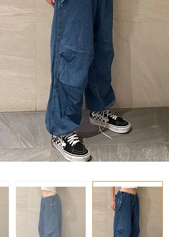 s Beden Paraşüt model Mavi Kot Pantolon