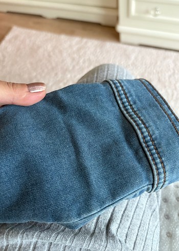 s Beden Mavi Kadın Denim Ceket Likralı