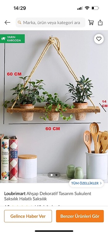 3lü saksı ahşap duvar askısı