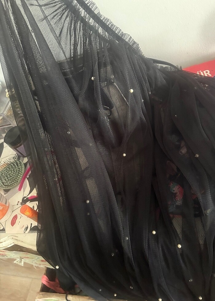 Tüllü taşlı pareo - Görsel 3