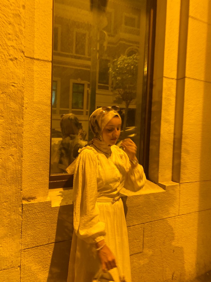 Sarı Bohem Uzun Kadın tesettür etek takım - Görsel 2