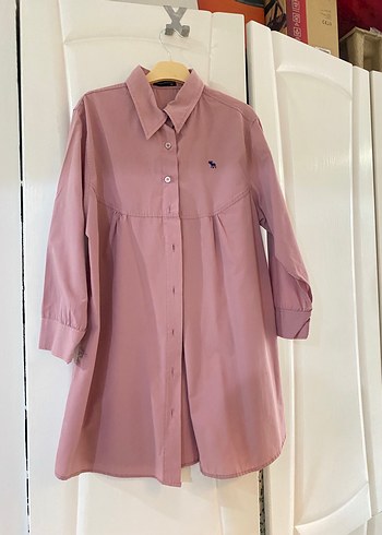 Pembe Bağcıklı Kadın Gömlek - Görsel 5