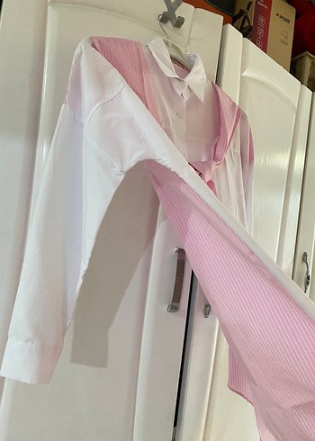 Pembe Bağcıklı Kadın Gömlek - Görsel 2