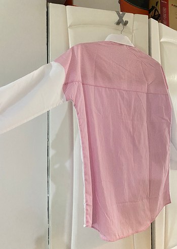 Pembe Bağcıklı Kadın Gömlek - Görsel 3