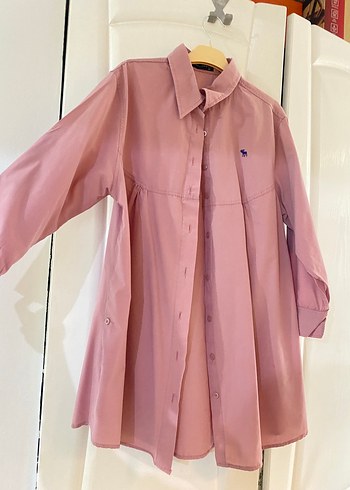 Pembe Bağcıklı Kadın Gömlek - Görsel 6