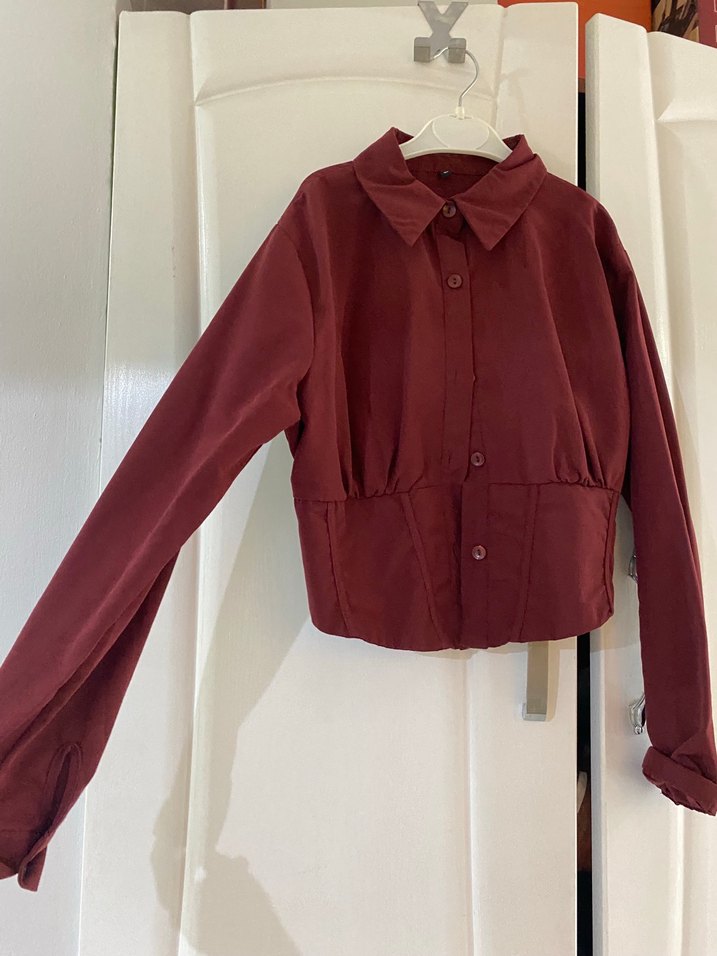 Beyaz Keten Uzun Kollu Düğmeli Gömlek - Görsel 4