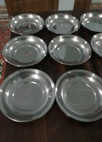 12 adet celik tabak