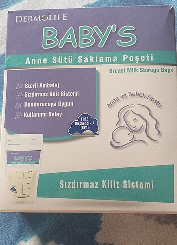 Beden Anne sütü saklama poşeti