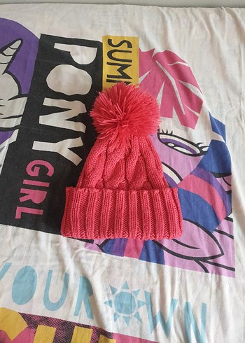 Primark Pembe Örgü Kadın Bere Ponponlu