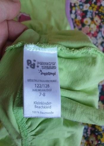 5 Yaş Beden Kolsuz, Fırfırlı Çok Renkli Kız Elbisesi