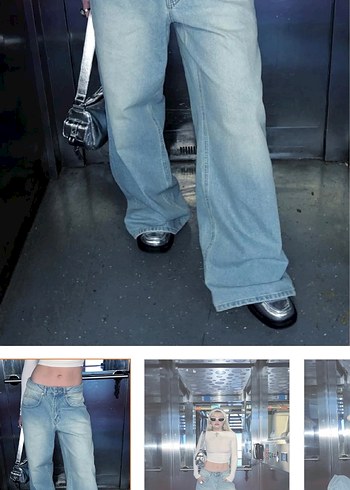 bases bol kesim baggy jean - Görsel 2