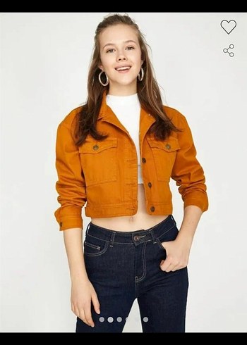 Koton Düğmeli Kısa Kadın Denim Ceket
