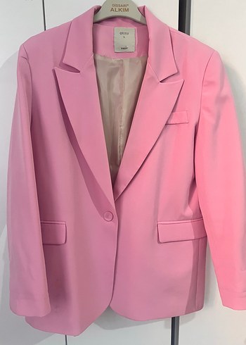 Pembe Düğmeli Kadın Blazer Ceket