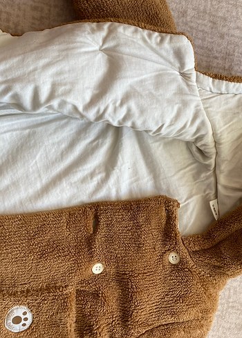 Düğmeli Kahverengi Bebek Tulumu - Görsel 2