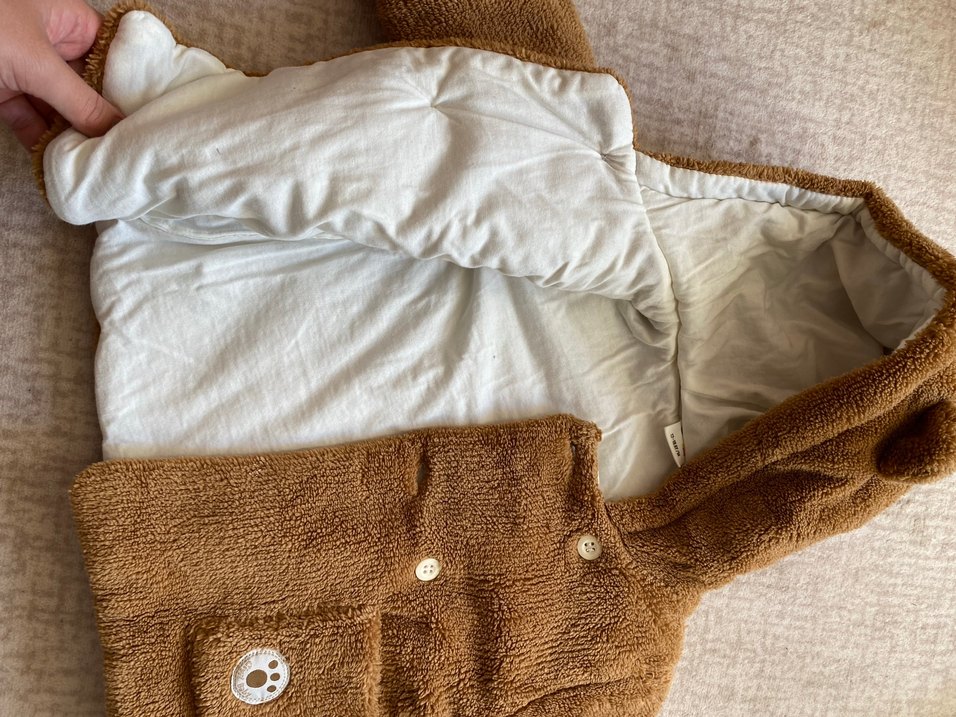 Düğmeli Kahverengi Bebek Tulumu - Görsel 2