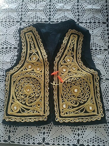 İşlemeli aynalı çocuk yelek