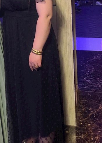 Diğer V Yaka Siyah Uzun Pilili Gotik Elbise