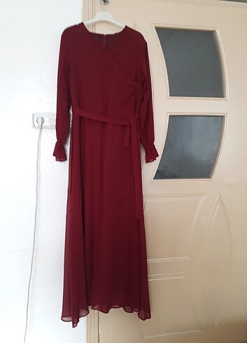 40 Beden bordo Renk Şifon elbise