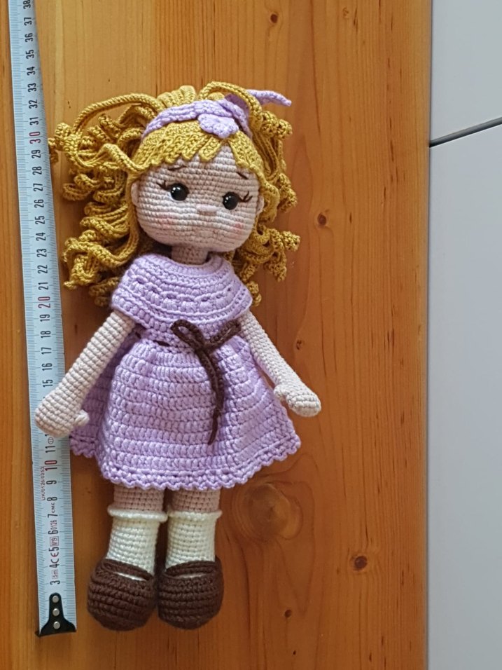 Amigurumi Pastel Mor El Örgüsü Bebek - Görsel 2