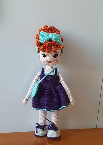 Diğer Amigurumi Mor El Örgüsü Bebek