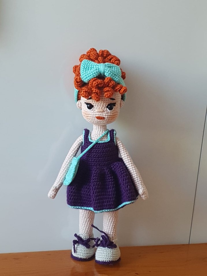 Amigurumi Mor El Örgüsü Bebek - Görsel 2