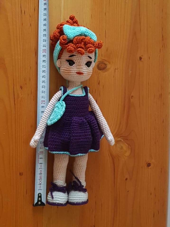 Amigurumi Mor El Örgüsü Bebek - Görsel 4