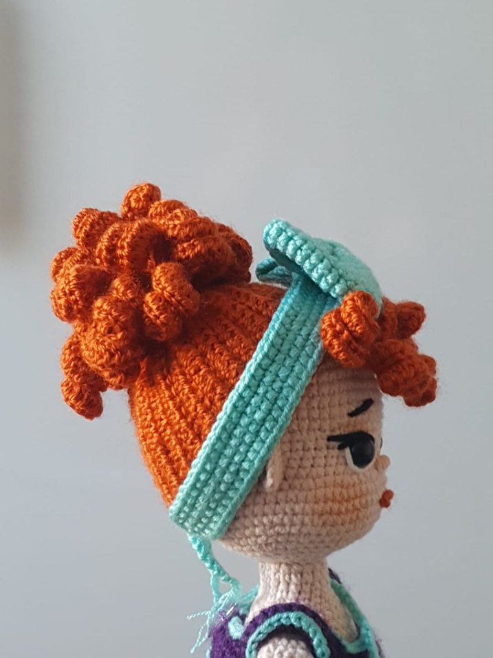 Amigurumi Mor El Örgüsü Bebek - Görsel 5