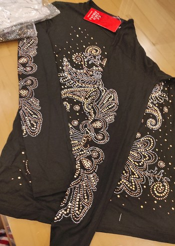 Pul İşlemeli Siyah Uzun Kollu Kadın Bluz - Görsel 4