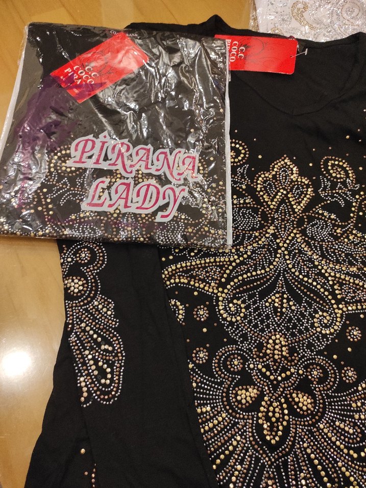 Pul İşlemeli Siyah Uzun Kollu Kadın Bluz - Görsel 2