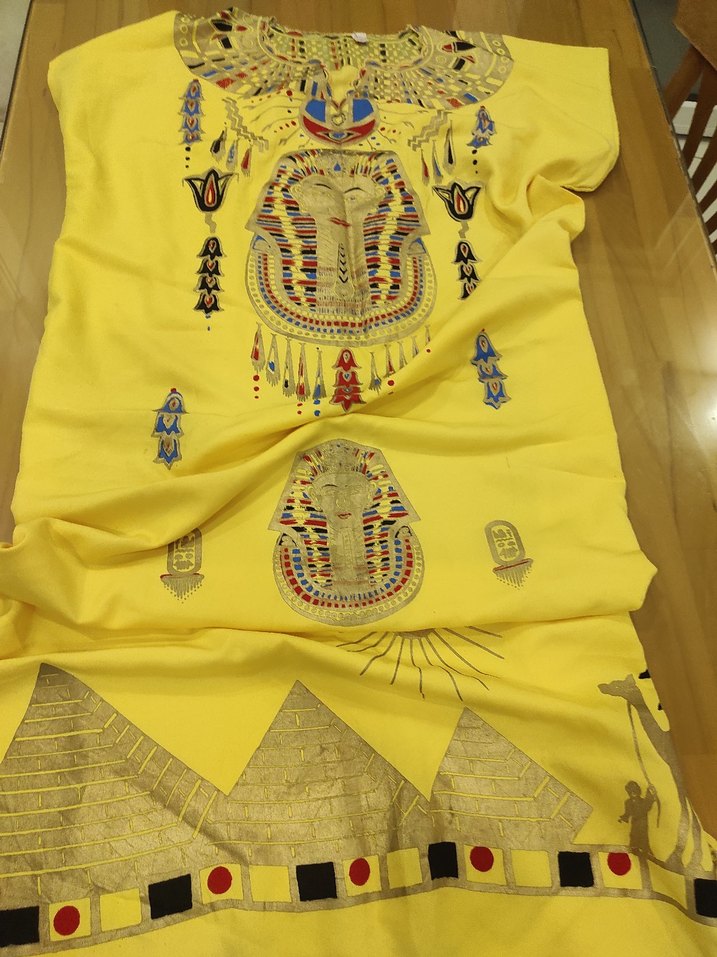 Nakışlı Sarı Bohem Uzun Kadın elbise - Görsel 3