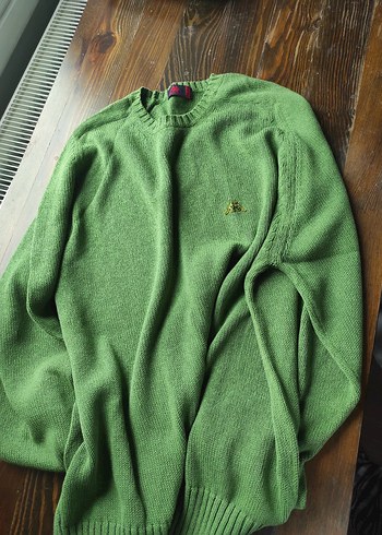 Yeşil Nakışlı Erkek Triko Kazak - Görsel 2