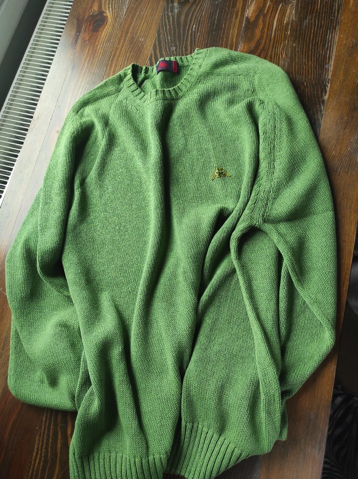 Yeşil Nakışlı Erkek Triko Kazak - Görsel 3