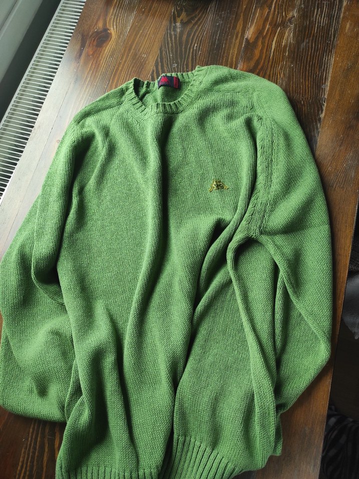 Yeşil Nakışlı Erkek Triko Kazak - Görsel 2