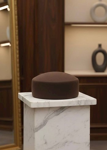 Kahverengi  Phillbox şapka - Görsel 2