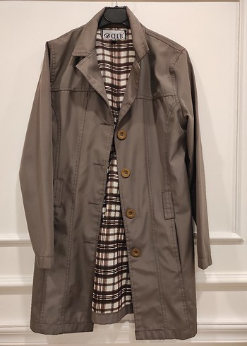 Düğmeli Bej Midi Kadın Trençkot - Görsel 2