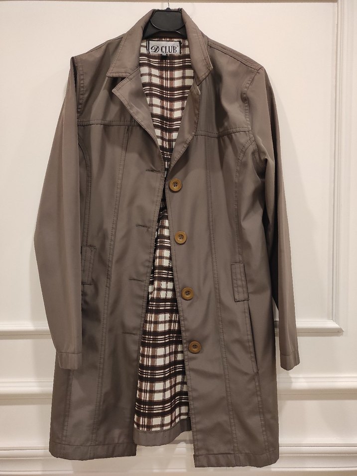 Düğmeli Bej Midi Kadın Trençkot - Görsel 2