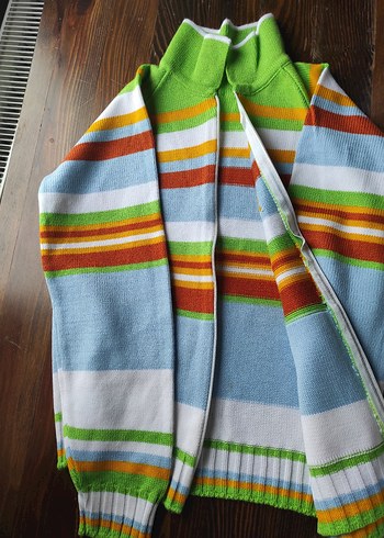 Çizgili Renkli  Çocuk Triko Kazak - Görsel 2